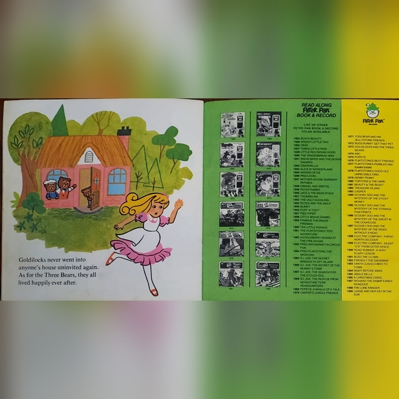 Vintage 1970's Goldilocks and the 3 Bears Book Without Record - Picture 3 of 5